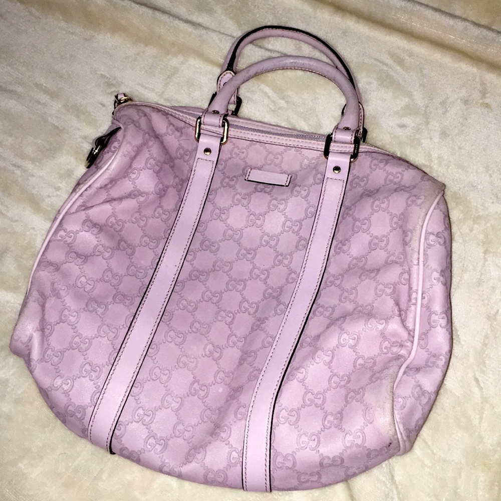 Gucci Lilac Guccissima Leather Joy Boston Bag